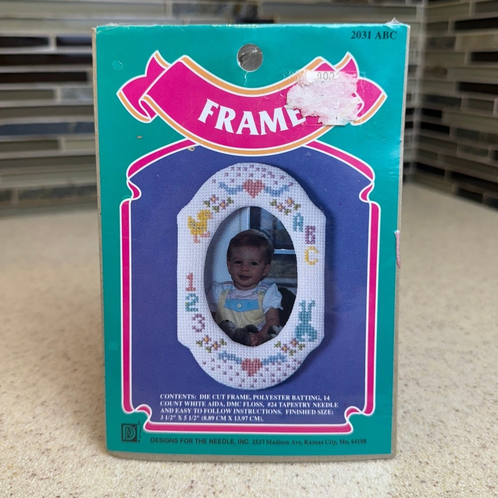 VTG 1992 Cross Stitch Frame Kit 2031 ABC Nursery DMC Designs for the Needle NEW
